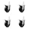 Service Caster 4 Inch Hard Rubber Wheel Swivel 3/4 Inch Square Stem Caster Set Total Lock Brake SCC-SQTTL20S414-HRS-34-4 - alternate 1